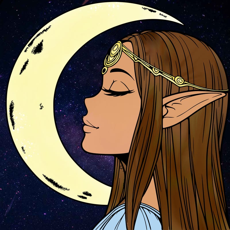 a realistic moon elf