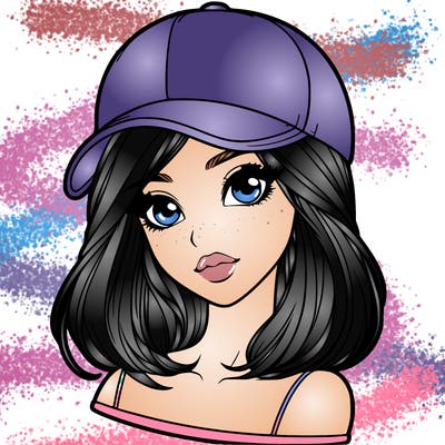 semi realism beautiful girl wearing cap