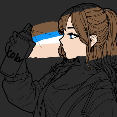 a realistic girl spray, painting