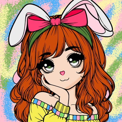 realistic girl with bunny ears headband