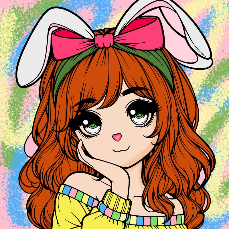 realistic girl with bunny ears headband