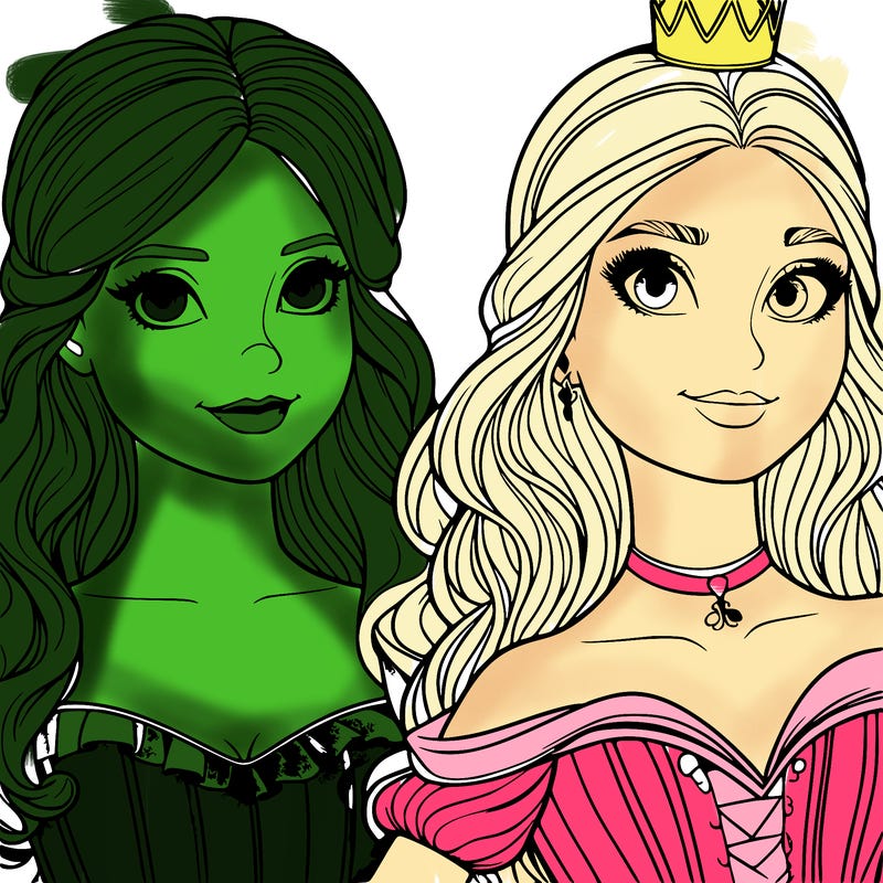 elfaba and glinda realistic girls