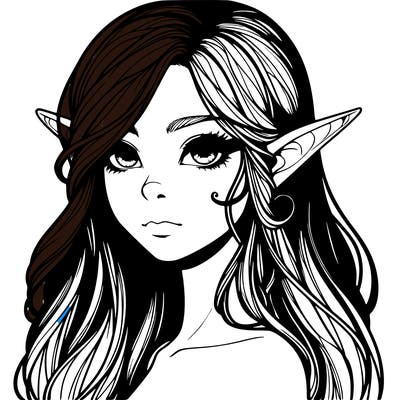 elf girl realistic dark fantasy