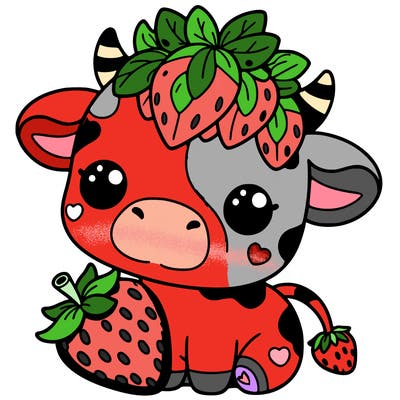 cute strawberry cow