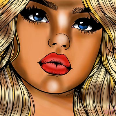 really realistic girl with lips