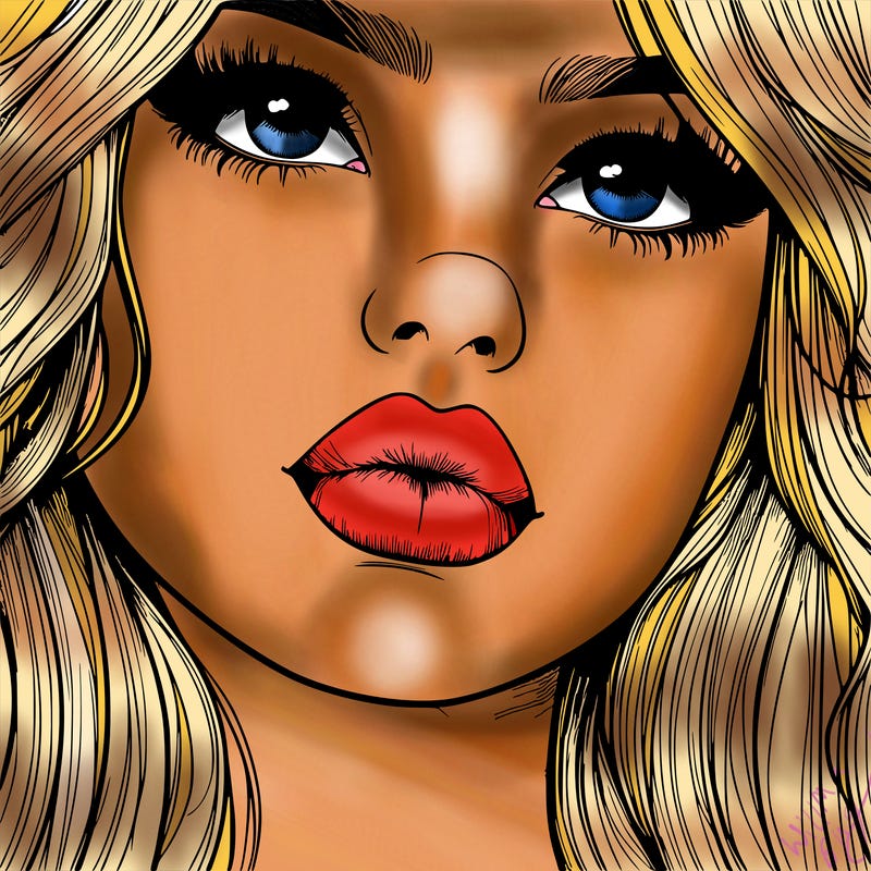 really realistic girl with lips