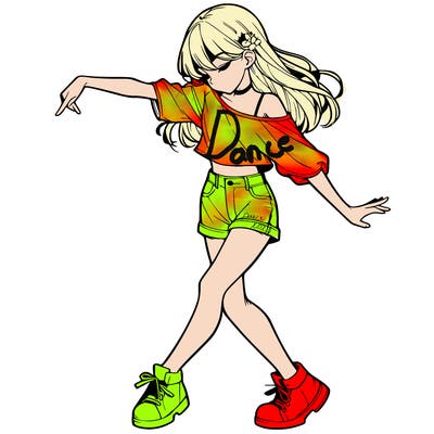 realistic girl danceing