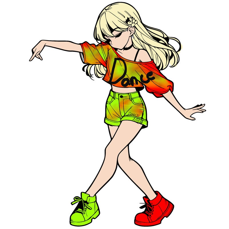 realistic girl danceing