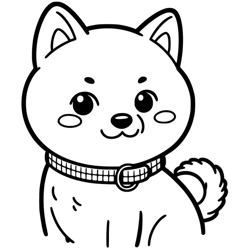 a chiba dog with a collar