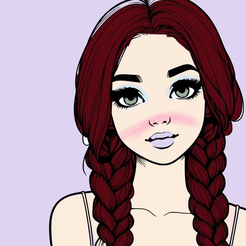 realistic girl with braids