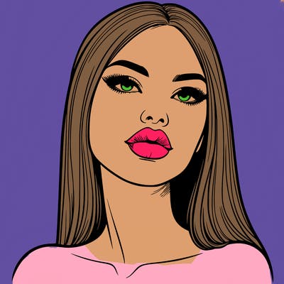 realistic woman with full lips