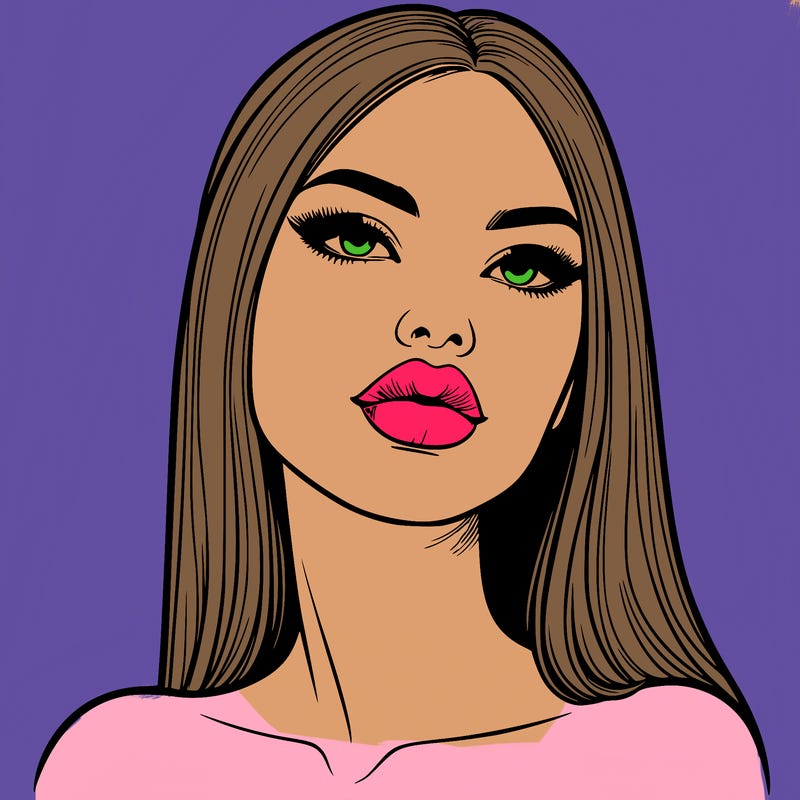 realistic woman with full lips