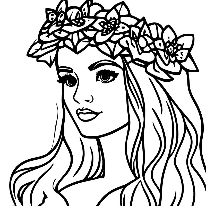 girl with flowers crown