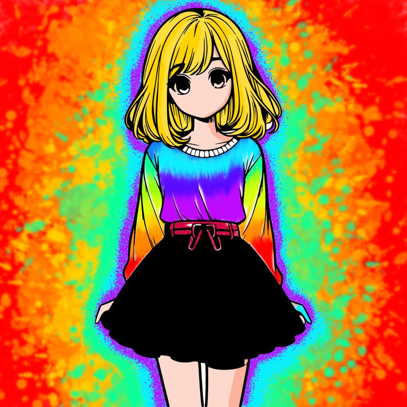 realistic girl with a skirt on