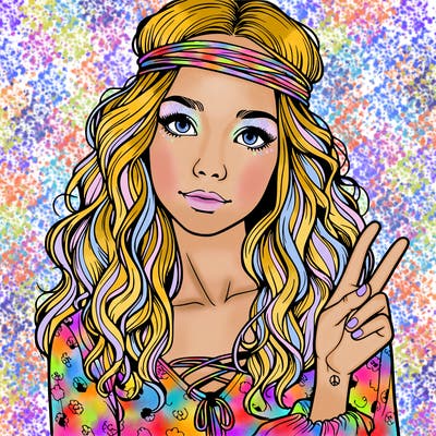 realistc girl 70s hippie