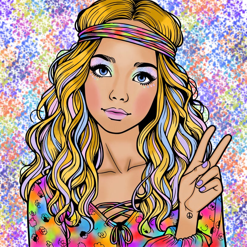 realistc girl 70s hippie