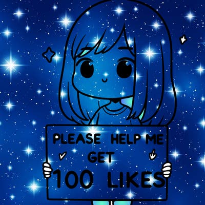 a girl holding a sign saying, please help me get 100 likes