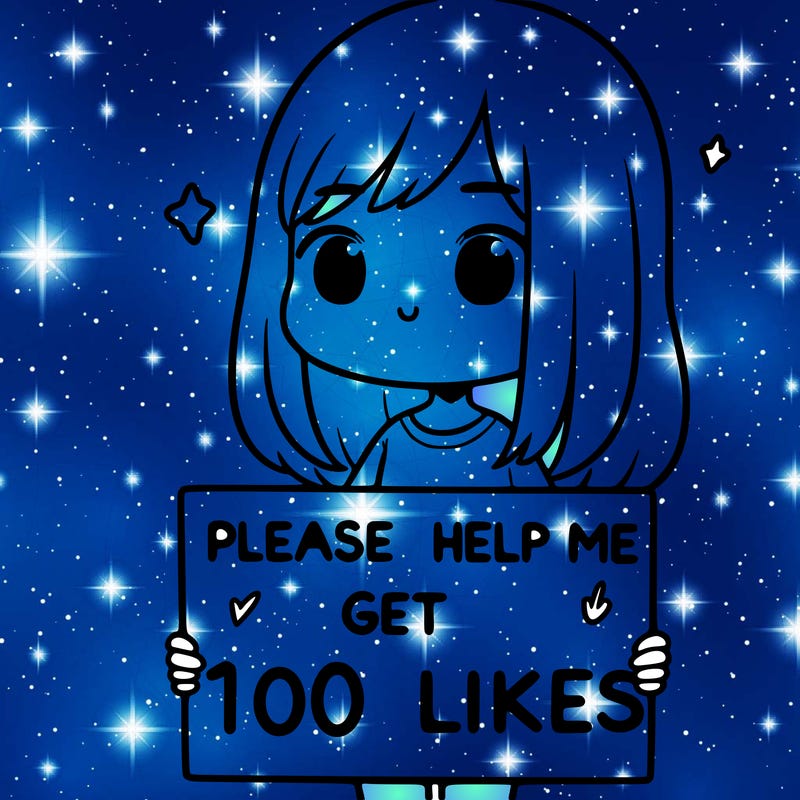 a girl holding a sign saying, please help me get 100 likes