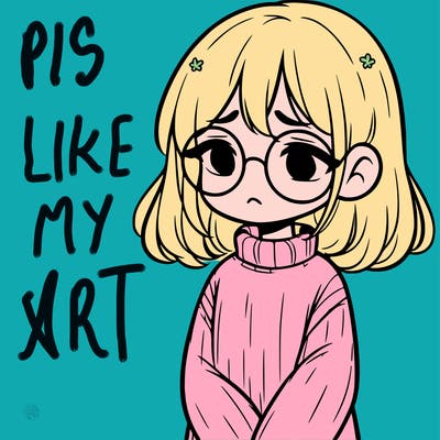 sad girl with glasses in a sweater