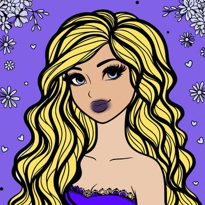 pretty woman with long wavy hair