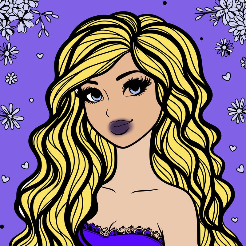 pretty woman with long wavy hair