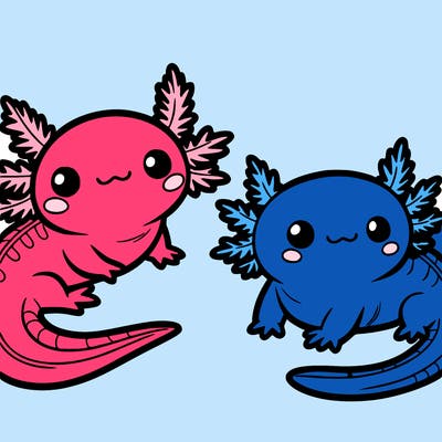 cute axolotls