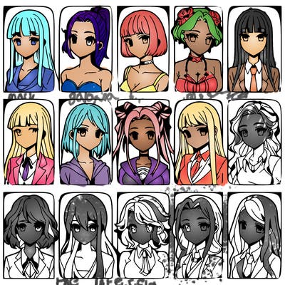 girls that look diffrent anime