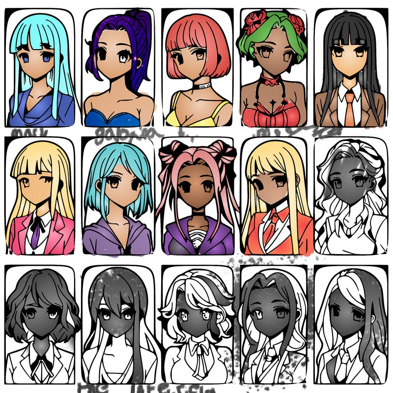 girls that look diffrent anime