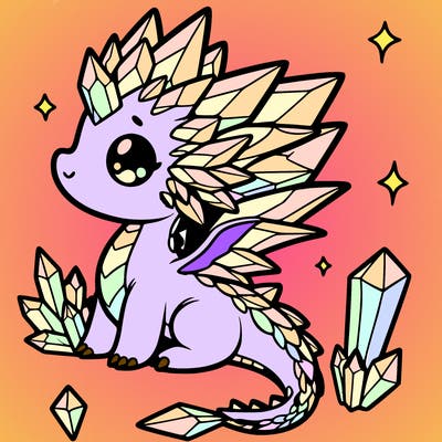 little cute crystal dragon