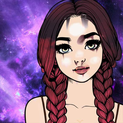 realistic girl with braids