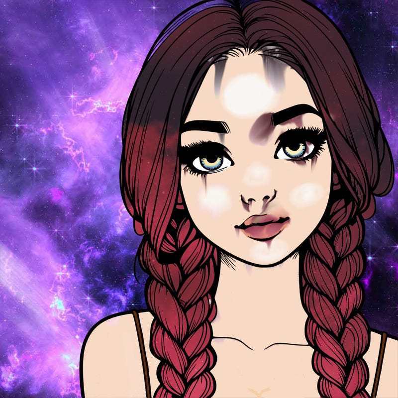 realistic girl with braids