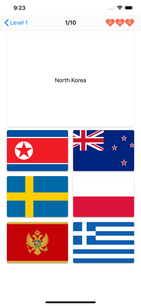 Flags of the world - Quiz - Multiple choice flag identification quiz showing North Korea flag options