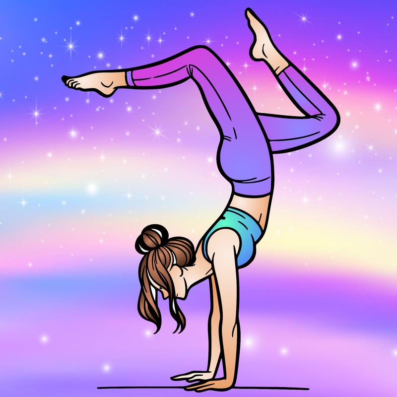 a woman doing a handstand