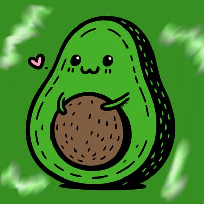 an avocado hugging an avocado