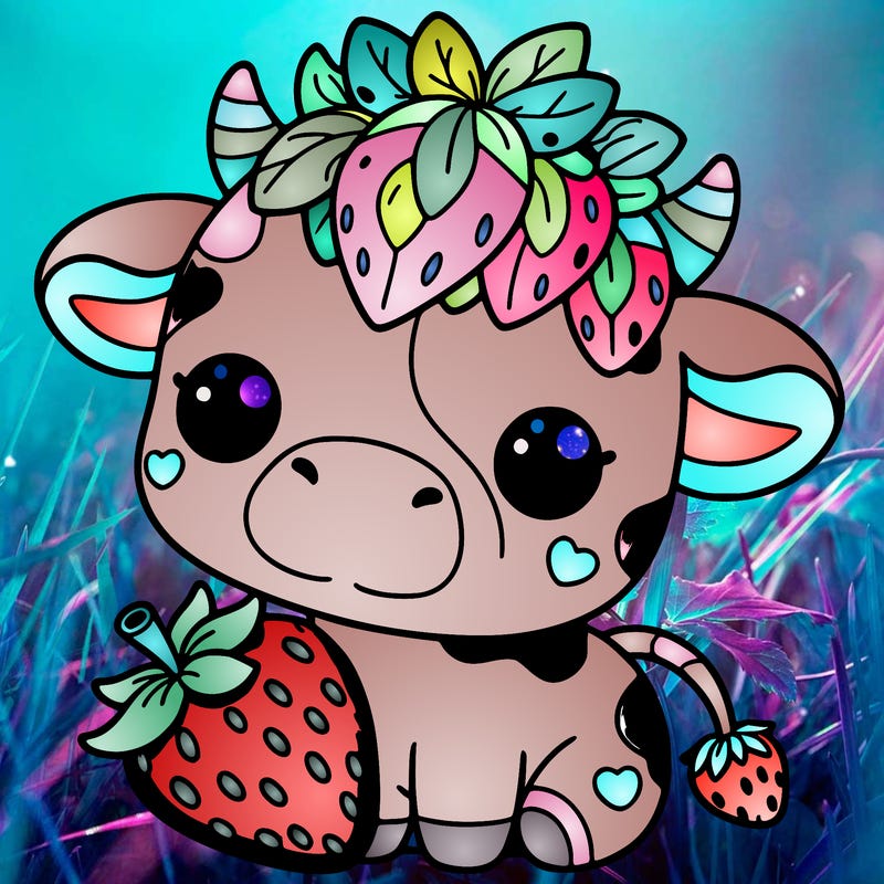 cute strawberry cow