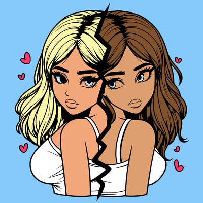 realistic girl split