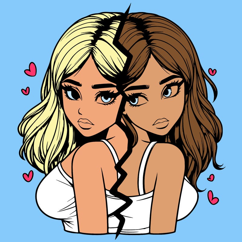 realistic girl split