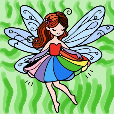 create a fairy with wings flying