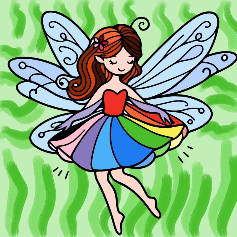 create a fairy with wings flying