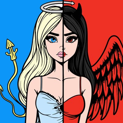 devil vs angel realistic girl