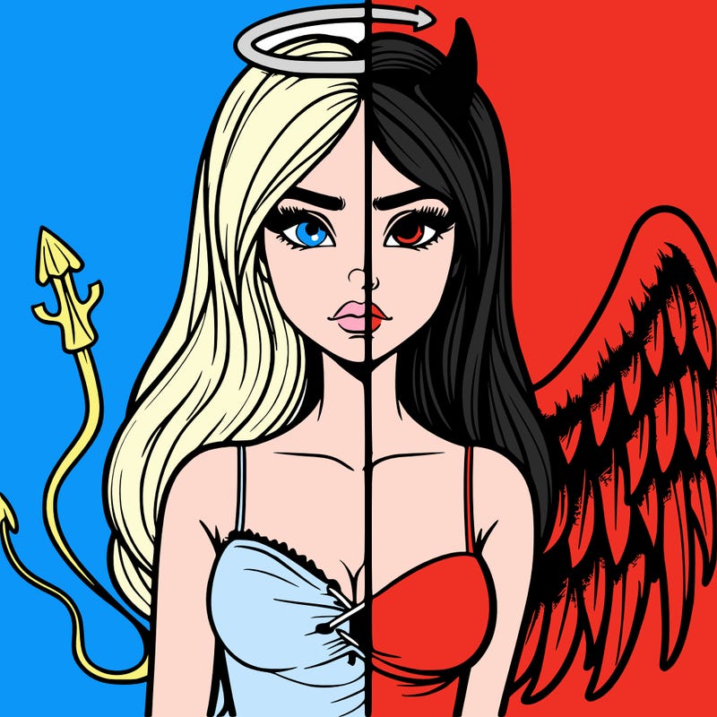 devil vs angel realistic girl