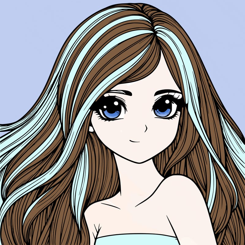 realistic girl pretty long hair