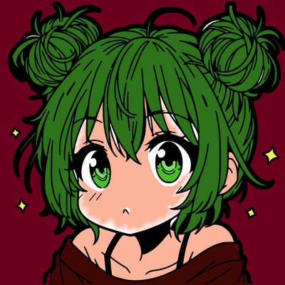 a manga girl with messy small buns