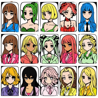 girls that look diffrent anime