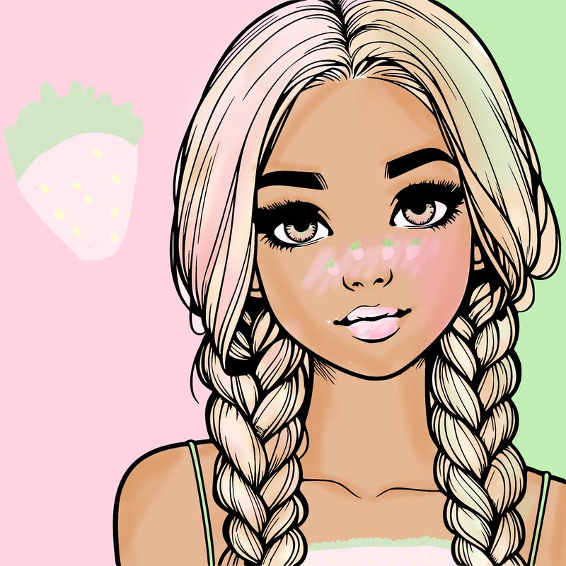 realistic girl with braids