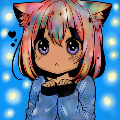 shy anime catgirl