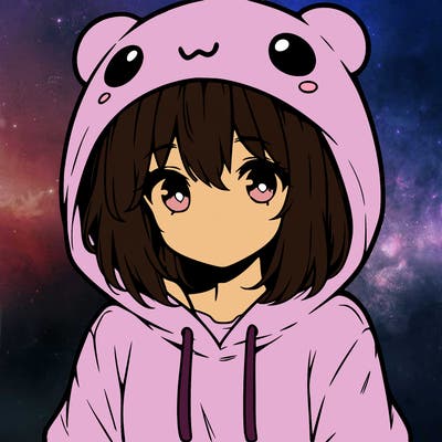 anime cute girl with hoodie