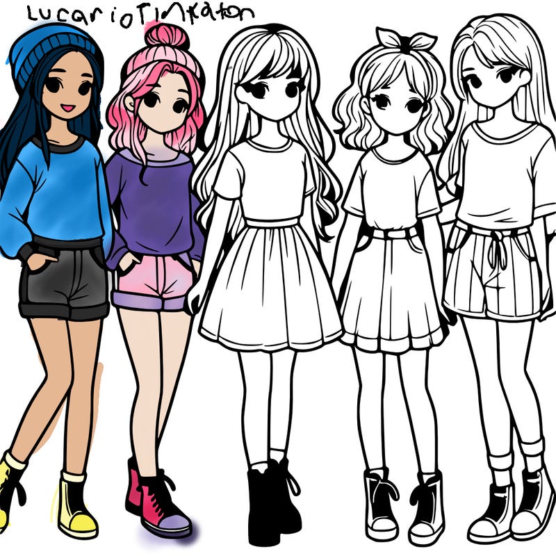 a group of five girls