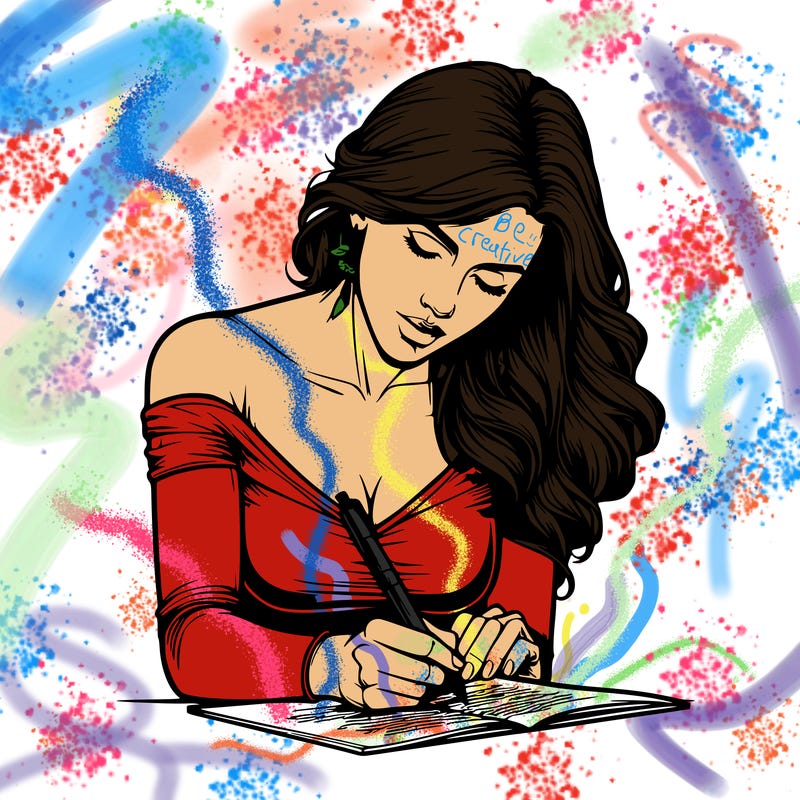 realistic female writing poetry