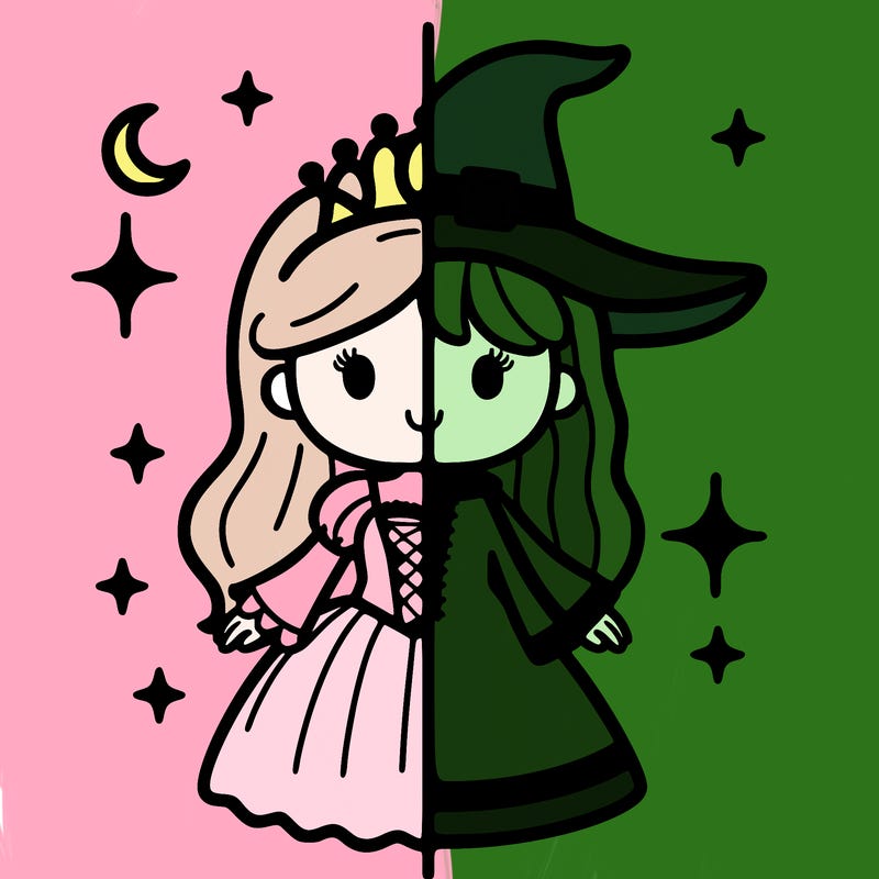 split princess and witch